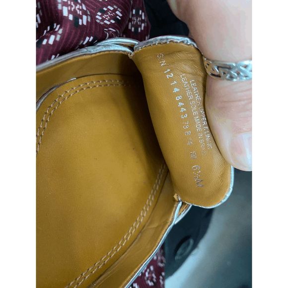 Tory Burch Silver Leather Sadie Slingback Flats Size 6.5, MSRP $295 - Picture 3 of 11